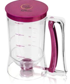 KPKitchen Pancake Batter Dispenser - Kitchen Must-Have Tool for Perfect Pancakes, Cupcake, Waffle, Muffin Mix - White Elephant Gifts - Baking Supplies for Griddle - Pancake Maker with Measuring Label 32 51snkkNOXSL