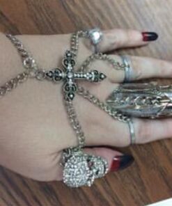 PiercingJ Men's Knuckle Joint Full Finger Double Ring Punk Rock Gothic Hinged Activity Rings Halloween Cosplay Costume Accessories Jewelry Armor#07 44 51su30zZrFL 1