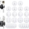 Cable Clips, OHill 16 Pack White Self Adhesive Cord Holder, Ideal Cable Management Cord Organizer Wire Keeper for Phone Charger, Computer, Desk, Home, Office, Car, Nightstand 28 51swbWUqROL