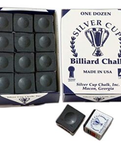 Silver Cup Billiard CHALK - ONE DOZEN Black