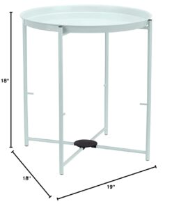 Amazon Basics Round Storage End Table, Side Table with Cloth Basket, Mint Green/Heather Gray, 18 in x 18 in x 19 in 30 51t7MxadQnL