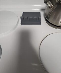 Silicone Spoon Rest for Stove Top with Drip Pad (Two Pack) - Heat Resistant, BPA Free Utensil Rest & Spoon Holder for Kitchen Counter - Grill Utensil Holder for Spatulas, Tongs, Ladles - Grey Medium - 2 Packs Gray 36 51t8J2tOXjL