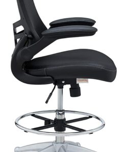 Modway Attainment Vinyl Drafting Chair - Drafting Stool With Flip-Up Arm in Black 34 51tLbiBAlKL