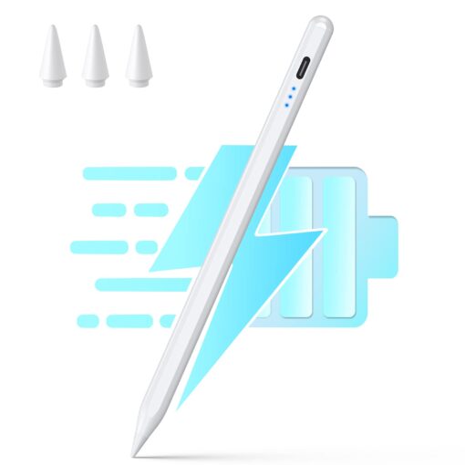 Stylus Pen for iPad 9th&10th Generation - 10Mins Faster Charge Stylus for iPad Pencil, Pen Compatible with (2018-2023) iPad 6-10th Gen, iPad Air 3-5, iPad Mini 5/6, iPad Pro 11"/12.9" A-White