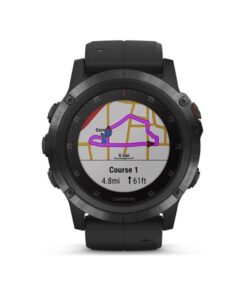 Alternative view of Garmin fenix 5X Plus, Ultimate Multisport GPS Smartwatch, Features Color Topo Maps and Pulse Ox, Heart Rate Monitoring, Music and Contactless Payment, Black with Black Band