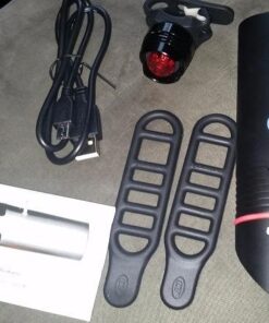 Bike Lights for Night Riding, USB Rechargeable Shark 300 Ultra Bright LED Bike Lights Front and Back Safety Tail Light Included, Bicycle Light Compatible with Mountain, Road, Kids & City Bicycles Black Combo 111 51tf2SYThsL