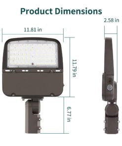 kadision (2 Pack) 150W LED Parking Lot Light with Dusk to Dawn Photocell, Dimmable Shoebox Lights with Slip Fitter, 130LM/W 5000K Daylight 100-277V, 75W/100W/150W Power Tunable, ETL Listed 2 Pack 12 51tgV cB zL