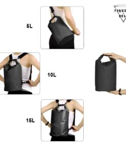 Forbidden Road Waterproof Dry Bag 2L / 5L / 10L / 15L / 20L Roll Top Sack Bag for Kayaking Boating Camping Long Adjustable Shoulder Straps Included (8 Colors) Black- Single Strap 9 51th2VRssPL