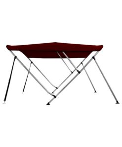 MSC 3 Bow 4 Bow Bimini Top Boat Cover with Rear Support Pole and Storage Boot (Burgundy, 3 Bow 6'L x 46" H x 54"-60" W) 3 Bow 6'L x 46"H x 54"-60"W Burgundy 11 51tmxjRoZPL