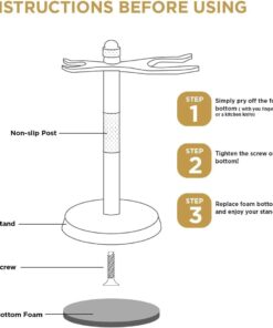 Perfecto Deluxe Chrome Razor and Brush Stand - The Best Safety Razor Stand. This Will Prolong The Life of Your Shaving Brush, metal 25 51tr0fIJ5KL