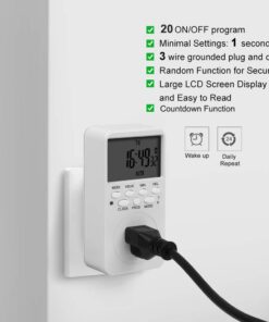 CANAGROW Outlet Timer, 𝟕 𝐃𝐚𝐲 Wall Plug in Light Timer Outlet, Indoor Digital 𝐏𝐫𝐨𝐠𝐫𝐚𝐦𝐦𝐚𝐛𝐥𝐞 Timers for Electrical Outlets, 3-Prong Outlet for Appliances, 𝟏𝟓𝐀/𝟏𝟖𝟎𝟎𝐖 1 Pack 16 51u3NSnRQhL