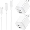 LUOATIP iPhone Charger Cable 3ft 6ft 10ft with Wall Plug, 5-Pack Long Charging Cord + Dual Port USB Block Cube Adapter Replacement for iPhone 11 XS/XS Max/XR/X 8/7/6/6S Plus SE/5S/5C, Pad, Pod 49 51u5 rCRLXL