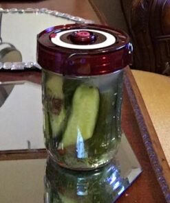 Fermenting Lids for wide mouth mason jars. 4 waterless airlock fermentation lids kit. Easy Grip fermenter lid with Oxygen Pump automatically Vents air. Tracks ferment date. (4 Lids + Pump) 36 51u5eJ0NXSL