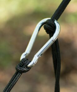 Fox Outfitters Neolite Double Camping Hammock - Lightweight Portable Nylon Parachute Hammock for Backpacking, Travel, Beach, Yard. Hammock Straps & Steel Carabiners Included (Blue/Navy) Blue / Navy 13 51uCHcXNN L