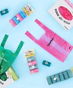ZippyPaws - Dog Poop Pick-Up Bags, Large Strong Waste Bags with Easy-Tie Handles, Measures 14.5 Inch by 5.5 Inch - Pink, 210 Count 10 51uEs9jU3yL