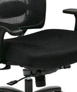 Space Seating 75 Series Air Grid Big and Tall Deluxe Ergonomic Office Chair with Thick Padded Seat and 400 lb. Limit, Black Double Air Grid 31 51uGuIdt66L