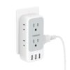 Multi Plug Outlet Extender with USB, TESSAN Electrical 7 Outlet Splitter with 3 USB Wall Charger, Multiple Power Expander for Cruise, Office, Home, Dorm Essentials Gray 3 USB A