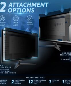 24 inch Computer Privacy Screen (16:9) - Black Security Shield - Desktop Monitor Protector - UV & Blue Light Filter by Akamai (22.0 inch Diagonally Measured, Black) 24.0" WIDESCREEN (16:9) Black Privacy 15 51uk6kd zL