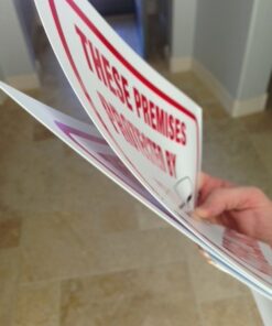 Hy-Ko Products 20619 Surveillance Plastic Sign 8.5" x 12" Red/White 17 51upchIa3lL