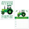 Green Tractor Birthday Party Invitations for Boys - Farm Ranch Barnyard Kids Invites - Tractor Baby Shower (20 Count with Envelopes) 59 51uqVsXdn2L