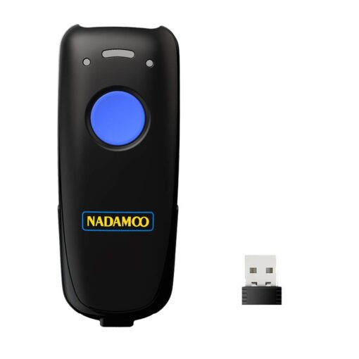 NADAMOO Wireless Barcode Scanner Compatible with Bluetooth Function, 2.4G Wireless & Wired 3-in-1 Bar Code Scanner Portable USB CCD Reader, Work with Tablet iPhone iPad Android Windows Mac OS Blue