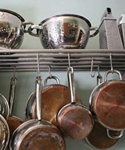 Pro Chef Kitchen Tools Round S Hooks - Kitchen Pot Racks Hook 10 Pack Set - Heavy Duty S Shaped Clothing Hangers - Fits Utensil Organizer Rack Hanger Bar - Outdoor Garage Home Storage Organization 20 51uxzf 5TUL