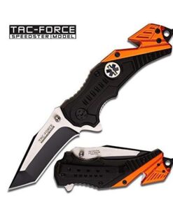 Tac-Force EMT Edition Spring Assisted 3mm Thick Stainless Steel 2 Tone Tanto Blade (TF-640EMT) Tactical Folding Knife, Includes Pocket Clip, Seat Belt Cutter and Glass Breaker 15 51uyY GVACL