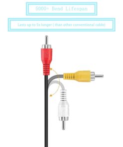 JINHEZO Playstation 3 Audio Video Cables - Game Console Component Accessories Connection Cord, RCA AV to TV Cable for Playstation, PS 1, PS 2, PS 3, Slim 2, Slim 3, 6 feet 1 Pack (Not HDMI) 13 51uz BphzWL