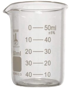 50ml Beaker, Low Form Griffin, Borosilicate 3.3 Glass, Spout, Karter Scientific (Pack of 12) 50ml Pack of 12 10 51v0LUq11xL