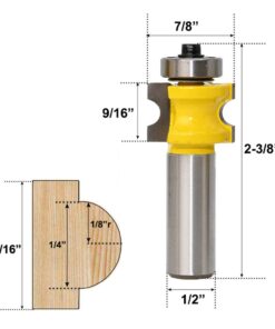 Bestgle Set of 5 Half Round Bullnose Router Bits Set Woodworking Milling Cutter Tool 1/8" 3/16" 1/4" 5/16" 3/8" Radius, 1/2 Inch Shank 8 51v0MFF48KL
