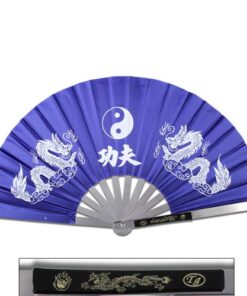 Alternative view of BladesUSA Kung Fu Fighting Fan Metal Frame Blue