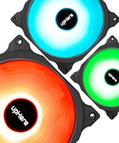 Alternative view of upHere RGB LED 120mm Case Fan,Quiet Edition High Airflow Adjustable Color LED Case Fan for PC Cases, CPU Coolers,Radiators System,5-Pack / C8123