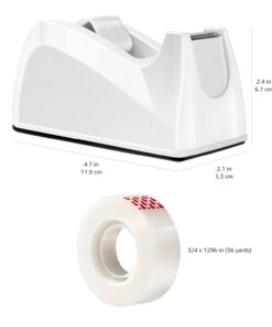 Amazon Basics Matte Finish Tape with Desktop Dispenser and Refills, 3/4" x 36 yds, 16 Pack Tape with Dispenser 24 51v4jiWbkL