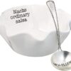 Mud Pie Salsa Ceramic Dip Cup Set, Nacho, White & Silver 36 51v6nCrzDDL
