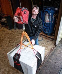 Alternative view of WARN 885000 PullzAll Corded 120V AC Portable Electric Winch with Steel Cable: 1/2 Ton (1,000 Lb) Pulling Capacity , Red