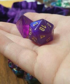 Chessex Dice Polyhedral 7-Die Borealis Set - Royal Purple with Gold Numbers CHX-27467 29 51vBJozp0TL