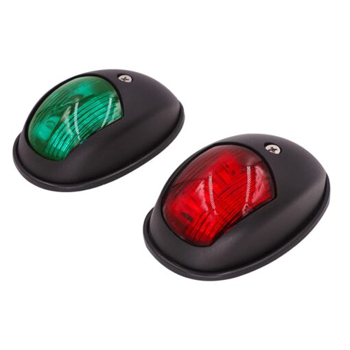 Obcursco Boat Navigation Lights, Led Boat Lights Bow and Stern, Vertical Mount Red and Green Marine Navigation Lights, Perfect Replacement for Pontoon, Bass Boat, Jon Boat (Black) black