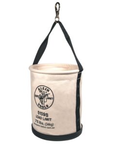 Klein Tools 5109S Canvas Bucket, Straight Wall Tool Bucket Swivel with Swivel Snap, 75-Pound Load Rated Swivel Snap Hook 3 51vOLCYeOgL