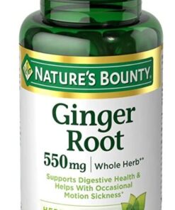 Alternative view of Nature's Bounty Ginger Root Pills and Herbal Health Supplement, Supports Digestive Health, 550mg, 100 Capsules