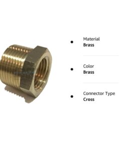 Edge Industrial Brass Reducing Hex Bushing 3/4" Male Npt x 1/2" Female Npt Fuel/Air/Water/Oil/Gas/Wog (Qty 01) QTY 01 6 51vT3ujzspL