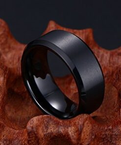 VNOX Personalized Custom 8MM Stainless Steel Plain Wedding Band Ring for Men,Black/Gold Plated/Silver Black-Engraving 8 13 51vUmEVpFWL 1