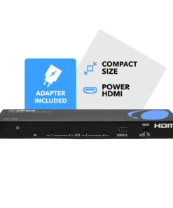 Alternative view of OREI 4K 1x4 HDMI Splitter, - 1 Port to 4 HDMI Display Duplicate/Mirror - Powered Splitter Ver 1.4 Certified for Full HD 1080P High Resolution & 3D Support (One Input To Four Outputs) - (HD-104)