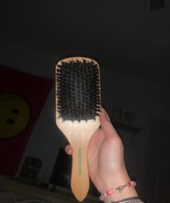 GranNaturals Boar Bristle Smoothing Hair Brush for Women and Men - Medium/Soft Bristles - Natural Wooden Large Flat Square Paddle Hairbrush for Fine, Thin, Straight, Long, or Short Hair 27 51vgsa1Fn L