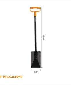 Alternative view of Fiskars Square Garden Spade Shovel - 46" - Steel Flat Shovel with D-Handle - Garden Tool for Digging, Lawn Edging, Pruning - Heavy Duty Weed Puller Tool - Black/Orange