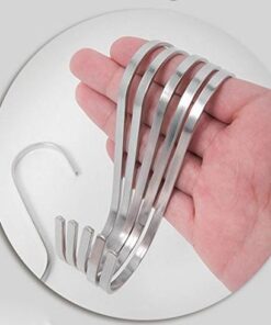 Guard 6-Pack 3 Inches Heavy Duty Flat S Hook,Strong and Durable S Shaped Hanging Hooks Kitchen Pot Pan Hanger Clothes Storage Rack,Fits Indoor and Outdoor Use,304 Stainless Steel Finish 3"-6pack Flat S hooks 8 51viXE9G4oL