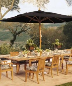 Alternative view of TeakStation Grade-A Teak Wood Extra Large Double Extension 117" Rectangle Dining Table #TSDT118R