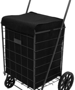 Alternative view of PrimeTrendz Shopping Cart Liner 18" X 15" X 24" | BLACK | Square Bottom Fits Snugly Into a Standard Shopping Cart | (This listing is for the Liner Only, Shopping Cart not included)