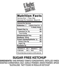 G Hughes Sugar Free Ketchup - Gluten Free, Preservation Free, Low Carb Ketchup, No Sugar Added Ketchup, Keto Condiments - 13 Oz (3-Pack) 16 51w be6gBhL