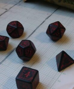 Elvish Dice Set, Black/Red 14 51w kTROFKL