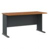Bush Business Furniture Series A 60W Desk in Natural Cherry and Slate